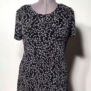 Ronni Nicole Women's Short Sleeved Black and White Midi Dress Size 12
